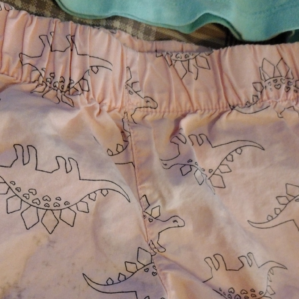 Girls' Aqua Ruffle Neck Top with Pink Dino Shorts - Picture 8 of 13